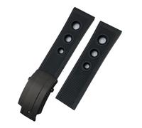 HYUOIND 20mm 21mm 22mm 23mm 24mm Nature Rubber Silicone Watchband Compatible With Breitling Superocean Avenger Heritage Watch Strap(Black-Black Style 1,22mm)