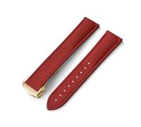HYUOIND 20mm 21mm 22mm Compatible With Omega Santos Cartier Swatch Universal Watchbands FKM Rubber Quick Release Strap With Folding Buckle(Red- Gold Buckle,21mm)