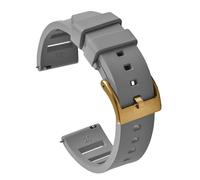 HYUOIND 20mm 22mm FKM Strap Compatible With Tissot Quick Release Fluoro Rubber Watch Band Sport Bracelet Compatible With Swatch X Omega MoonSwatch(Gray-Gold Buckle,22mm)