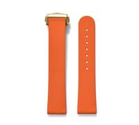 HYUOIND 20mm FKM Quick Release Fluoro Rubber Strap Compatible With Swatch X Omega MoonSwatch Seamaster 300/600 Universal Watch Band(Orange-Gold)