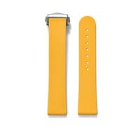 HYUOIND 20mm FKM Quick Release Fluoro Rubber Strap Compatible With Swatch X Omega MoonSwatch Seamaster 300/600 Universal Watch Band(Yellow-Silver)