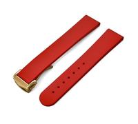 HYUOIND 20mm FKM Rubber Watch Strap Quick Release Compatible With Omega Speedmaster MoonSwatch Fluororubber Band Multi-Color(Red-Gold Buckle)