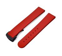 HYUOIND 20mm FKM Rubber Watch Strap Quick Release Compatible With Omega Speedmaster MoonSwatch Fluororubber Band Multi-Color(Red-Black Buckle)