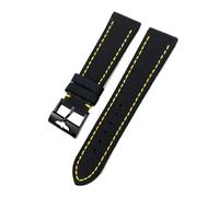 HYUOIND 21mm 22mm Canvas Nylon Watchband Compatible With Breitling Avenger Superocean Heritage Yellow Wolf Watch Strap Accessory(Black Yellow-Black,22mm)
