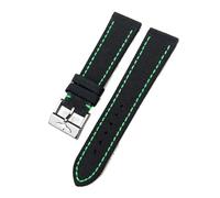 HYUOIND 21mm 22mm Canvas Nylon Watchband Compatible With Breitling Avenger Superocean Heritage Yellow Wolf Watch Strap Accessory(Black Green-Silver,22mm)