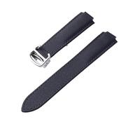 HYUOIND Black Knight nylon strap convex interface folding buckle men's and women's Compatible With Cartier blue balloon watch 20X12 size(Black silver buckle,18X11mm)
