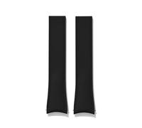 HYUOIND Compatible With CTS Curved End Rubber Strap 20/22mm Universal CTS Cut To Size FKM Rubber Diving Watchband Folding Buckle Wristbelt Compatible With Omega(Black-No Buckle,22mm)