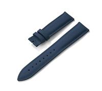 HYUOIND Compatible With Design FKM TOP+Leather Sailcloth Strap 18mm 19mm 20mm 22mm Base Rubber Watch Bands Perfectly Matched With Any of Watch(Blue-No Buckle,20mmx18mm)