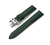 HYUOIND Compatible With Design FKM TOP+Leather Sailcloth Strap 18mm 19mm 20mm 22mm Base Rubber Watch Bands Perfectly Matched With Any of Watch(Green-Silver Buckle,22mmx20mm)