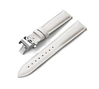 HYUOIND Compatible With Design FKM TOP+Leather Sailcloth Strap 18mm 19mm 20mm 22mm Base Rubber Watch Bands Perfectly Matched With Any of Watch(White-Silver Buckle,18mmx16mm)
