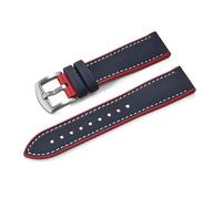 HYUOIND Compatible With Longine Ghost Hamilton Series Nylon FKM Rubber Bottom Watch Strap 18-20-22-24mm Strap Soft Wrist Band(Blue Red 1,18mm)