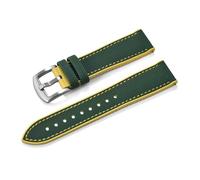HYUOIND Compatible With Longine Ghost Hamilton Series Nylon FKM Rubber Bottom Watch Strap 18-20-22-24mm Strap Soft Wrist Band(Green Yellow 1,24mm)