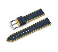 HYUOIND Compatible With Longine Ghost Hamilton Series Nylon FKM Rubber Bottom Watch Strap 18-20-22-24mm Strap Soft Wrist Band(Blue Yellow 1,22mm)