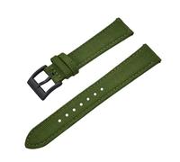 HYUOIND Compatible With Premium Grade Hybrid Leather Nylon Watch Bands 18mm 20mm 22mm Quick Release Spring bar Wristband Durable Casual Belts Straps(GreenBlack,18mm)