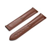 HYUOIND Cowhide Leather Strap Folding Buckle 19 20 21 22mm Compatible With Omega Seamaster Universal Fit Quick Release Premium Men's Watch Band(Brown-No Buckle,20mm)