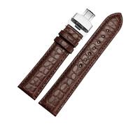 HYUOIND Crocodile Leather Watch Strap Compatible With Tissot Compatible With Longines Compatible With Omega Compatible With Mido Bracelet Men(Brown-silver B,16mm-width)