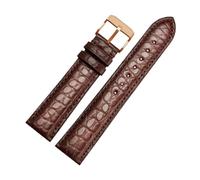 HYUOIND Crocodile Leather Watch Strap Compatible With Tissot Compatible With Longines Compatible With Omega Compatible With Mido Bracelet Men(Brown-rose g A,14mm-width)