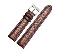 HYUOIND Crocodile Leather Watch Strap Compatible With Tissot Compatible With Longines Compatible With Omega Compatible With Mido Bracelet Men(Brown white-silver A,23mm-width)