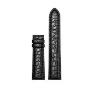 HYUOIND Crocodile Leather Watch Strap Compatible With Tissot Compatible With Longines Compatible With Omega Compatible With Mido Bracelet Men(Black-no Lead hole,18mm-width)
