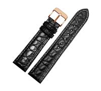 HYUOIND Crocodile Leather Watch Strap Compatible With Tissot Compatible With Longines Compatible With Omega Compatible With Mido Bracelet Men(Black white-rose g A,22mm-width)