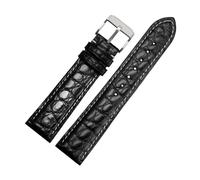 HYUOIND Crocodile Leather Watch Strap Compatible With Tissot Compatible With Longines Compatible With Omega Compatible With Mido Bracelet Men(Black white-silver A,20mm-width)