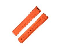 HYUOIND Design 20mm Seamaster 300 FKM Rubber Strap FDA-Approved Fluoroelastomer Multi-Color Options Compatible With Omega(Orange,20MM_SILVER BUCKLE)