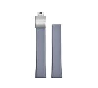 HYUOIND Design Convex Shape CTS FKM Rubber Watch Strap 19mm 20mm 21mm 22mm CTS Watchbands Quick Release Butterfly Buckle Cut To Size(Grey Silver Buckle,22mm)