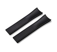 HYUOIND Design Curved End CTS FKM Rubber Watch Strap 20mm 22mm Quick Release Butterfly Buckle Adjustable Sport Band Compatible With Men Women(Black-No Buckle,20mm)