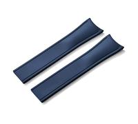 HYUOIND Design Curved End CTS FKM Rubber Watch Strap 20mm 22mm Quick Release Butterfly Buckle Adjustable Sport Band Compatible With Men Women(Blue-No Buckle,20mm)