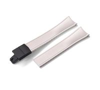 HYUOIND Design Curved End CTS FKM Rubber Watch Strap 20mm 22mm Quick Release Butterfly Buckle Adjustable Sport Band Compatible With Men Women(White-Black,22mm)