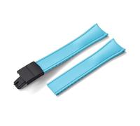 HYUOIND Design Curved End CTS FKM Rubber Watch Strap 20mm 22mm Quick Release Butterfly Buckle Adjustable Sport Band Compatible With Men Women(Sky Blue-Black,22mm)