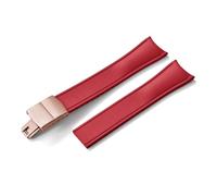 HYUOIND Design Curved End CTS FKM Rubber Watch Strap 20mm 22mm Quick Release Butterfly Buckle Adjustable Sport Band Compatible With Men Women(Red-Rose Gold,22mm)