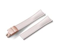 HYUOIND Design Curved End CTS FKM Rubber Watch Strap 20mm 22mm Quick Release Butterfly Buckle Adjustable Sport Band Compatible With Men Women(White-Rose Gold,22mm)