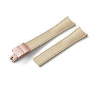 HYUOIND Design Curved End CTS FKM Rubber Watch Strap 20mm 22mm Quick Release Butterfly Buckle Adjustable Sport Band Compatible With Men Women(Khaki-Rose Gold,22mm)