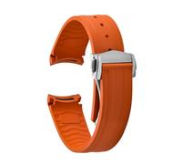 HYUOIND FKM Rubber Quick Release Watch Strap 20mm Curved End Compatible With Omega Seamaster 300 Diving Watch Replacement Band Upgrade with Folding(Orange,20MM_BLACK BUCKLE)