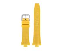 HYUOIND Fluoro Rubber Strap 9mm Compatible With Citizen NJ0150 NJ0151 Mechanical Series Quick Release Men Sport FKM Watch Band Bracelet(Yellow)