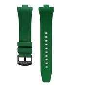HYUOIND Fluoro Rubber Strap Compatible With Citizen NJ0150 NJ0151 0155 Stainless Buckle Quick Release FKM Sport Watch Band 9mm(Green Black)