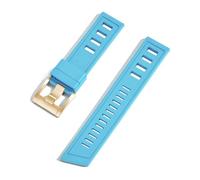 HYUOIND Fluororubber FKM Watch Strap 20mm 22mm Quick Release Watchbands Compatible With Each Diving Watches(Sky Blue gold,22mm)