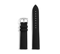 HYUOIND Leather FKM Watch Strap 18mm 19mm 20mm 22mm Rubber FKM Leather Watchbands Quick Release Compatible With Each(Black,18mm)