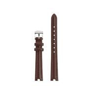 HYUOIND Leather Strap Compatible With Tissot 1853 Kerry Little Beauty Women's Concave Leather Watch Strap With Soft Cowhide Strap 12mm 14mm(Brown silver-A,12-4mm)