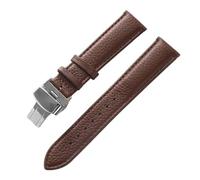 HYUOIND Leather watch with green soft cowhide men's and women's watch accessories substitute Compatible With Longines Tissot dw strap accessories(Dark brown,20)