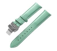 HYUOIND Leather watch with green soft cowhide men's and women's watch accessories substitute Compatible With Longines Tissot dw strap accessories(Light blue,21)