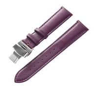 HYUOIND Leather watch with green soft cowhide men's and women's watch accessories substitute Compatible With Longines Tissot dw strap accessories(Purple,21)