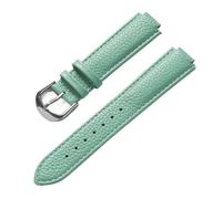 HYUOIND Litchi Grain Soft Leather Convex Elephant Grey Olive Green Men's Ladies Compatible With Cartier Blue Balloon Leather Strap(Light blue,18x10mm)
