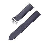 HYUOIND Nylon Strap Compatible With Cartier London Key Foldover Clasp Black Royal Blue Men's And Women's 17 18 20mm Watch Accessories(Black silver buckle,13)