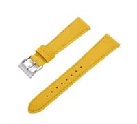 HYUOIND Premium Grade Quick Release Vintage Stitched Leather Watch Strap Saffiano Leather Watchbands 18mm 19mm 20mm 21mm 22mm 23mm 24mm(Yellow silver,21mm)