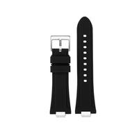 HYUOIND Quick Release Interface Watchband Compatible With 1853 TISSOT PRX T137.407 T137.410 Super Player Men's Silicone Rubber Watch Strap 26x12mm(Black-steel pin,26-12mm)