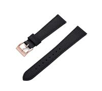 HYUOIND Retro Stitched Leather Watch Band 18mm 19mm 20mm 21mm 22mm 23mm 24mm Quick Release Strap Compatible With Men Women Leather Classic Design(Black (Rose Gold),19mm)