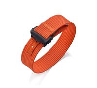 HYUOIND Ribbed Nylon Strap Compatible With Omega Compatible With Swatch Moonswatch FKM Rubber Nylon Watch Band Universal Folding Buckle Bracelet(Orange-Black Buckle,18mm)