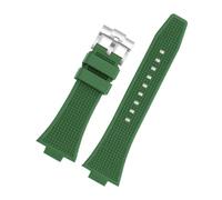 HYUOIND Rubber Watch Strap Compatible With Tissot PRX T137.407/410 Band Super Player Series Men's Interface Rubber Watchband 26-12mm PRX Watch Parts(Green Steel)